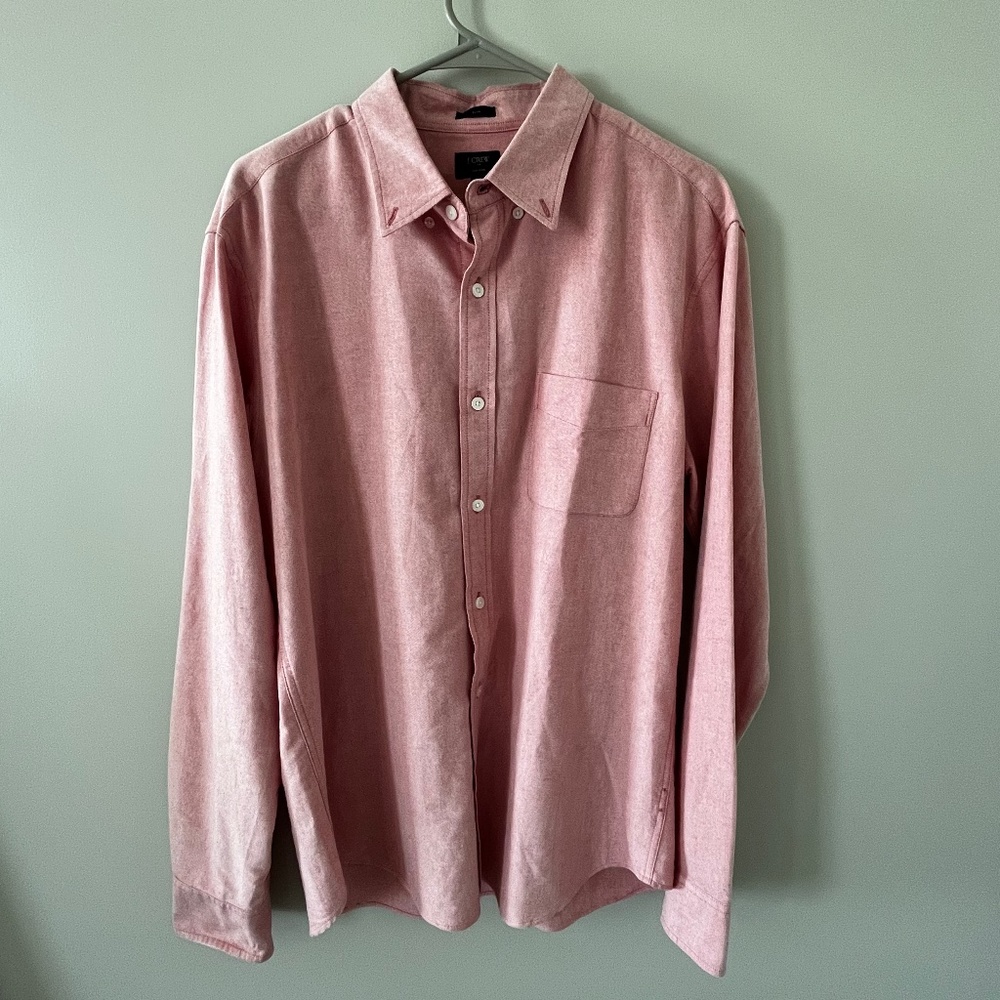 J Crew Slim Fit Oxford Button-Down, Size L, salmon pink